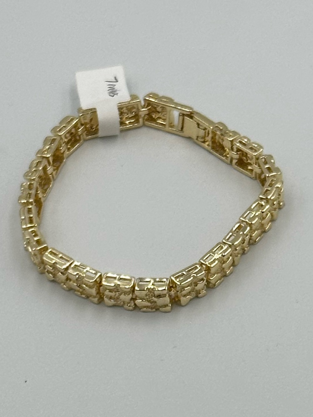 Gold-Colored Textured Nugget Bracelet